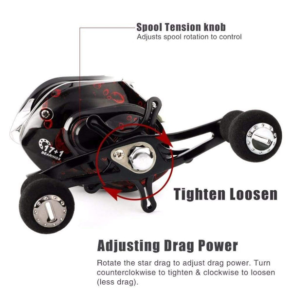 Planet Gates Left Hand / China Baitcasting Reel Casting Reel 17+1BB Right /Left Handle Gear 11+1BB Fishing Reel Wheel Fishing Tackle 12KG Max Drag