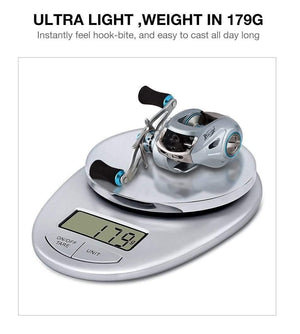 Planet Gates Left Hand Saex Premier Baitcasting Reel 7BB 6.5: 1 Magnetic Brake 179g Aluminum  Right or Left Hand Bait Casting Fishing Reel