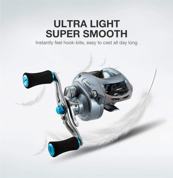 Planet Gates Left Hand Saex Premier Baitcasting Reel 7BB 6.5: 1 Magnetic Brake 179g Aluminum  Right or Left Hand Bait Casting Fishing Reel