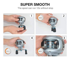 Planet Gates Left Hand Saex Premier Baitcasting Reel 7BB 6.5: 1 Magnetic Brake 179g Aluminum  Right or Left Hand Bait Casting Fishing Reel