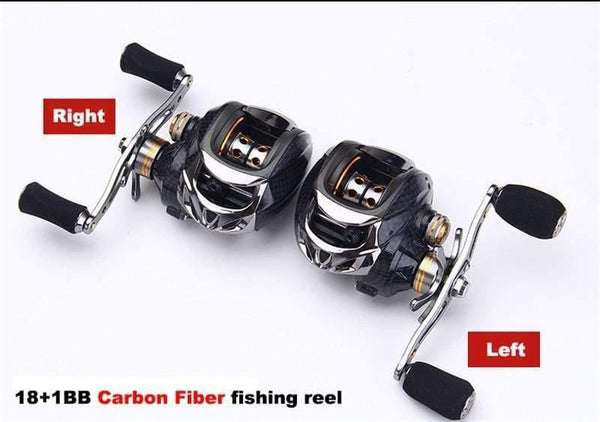 Planet Gates left hand using 18+1 BB Fishing Reel Carbon Shell Lightweight 217g Max Drag 10KG/17.6LB Baitcasting Reel Casting Reel Reel Fishing