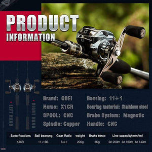 Planet Gates left handle / 12 Fishing reel super light moulinet carretilha 11+1 ball bearing Magnetic brake high quality casting reel