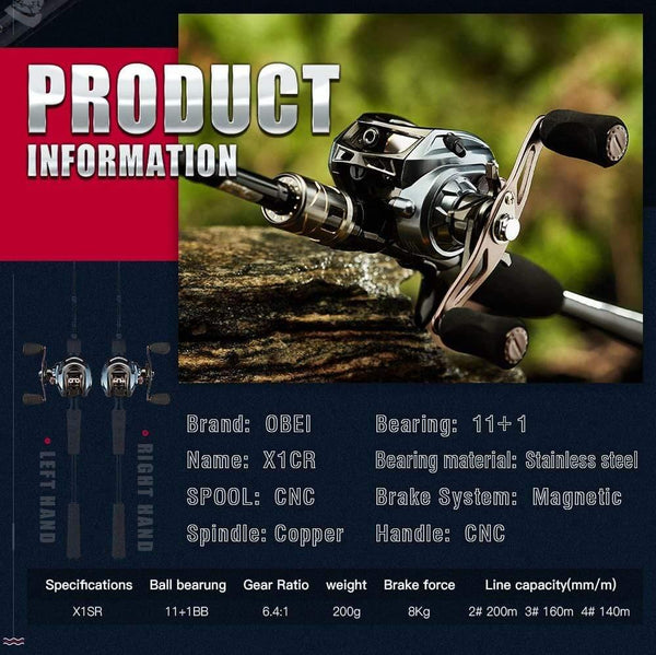 Planet Gates left handle / 12 Fishing reel super light moulinet carretilha 11+1 ball bearing Magnetic brake high quality casting reel