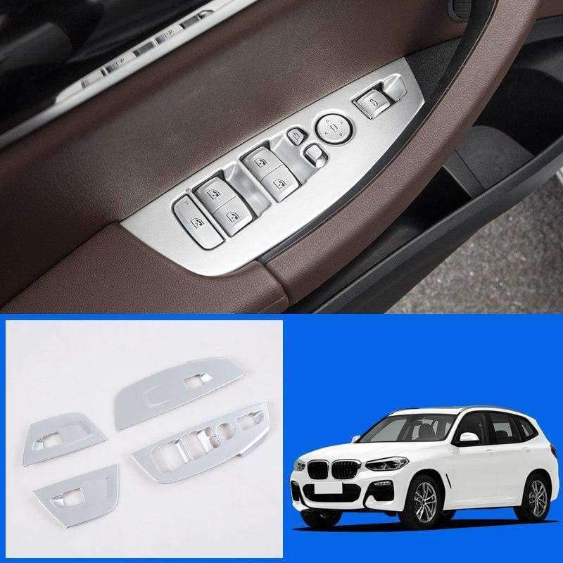 Planet Gates Left Handle Drive Car !! ABS Accessories Interior Car Door Window Lift Regulator Cover 4PCS for BMW X3 G01 2018 Third Generation