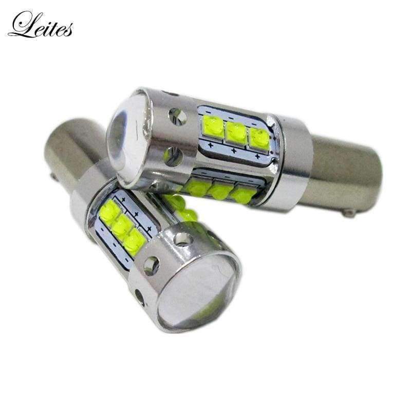 Planet Gates Leites 2PCS H6W H21W BAY9S BA9S BAX9S T4W XBD Chips Led White Canbus Error Free LED Reverse Lights 80W White