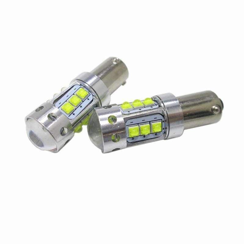 Planet Gates Leites 2PCS H6W H21W BAY9S BA9S BAX9S T4W XBD Chips Led White Canbus Error Free LED Reverse Lights 80W White