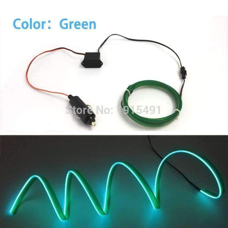 Planet Gates Lemon Green / 1 Meter High quality DC-12V Inverter+10 Color Select LED Strip Neon Light 1/2/3/4/5Meter 2.3mm-Skirt EL Wire Rope For Holiday Decorative