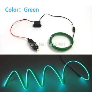 Planet Gates Citronovo zelená / 1 metr Vysoce kvalitní DC-12V měnič + 10barevný LED pásek Neonové světlo 1/2/3/4/5 metrů 2.3mm-sukně EL drátěné lano pro vánoční dekorace