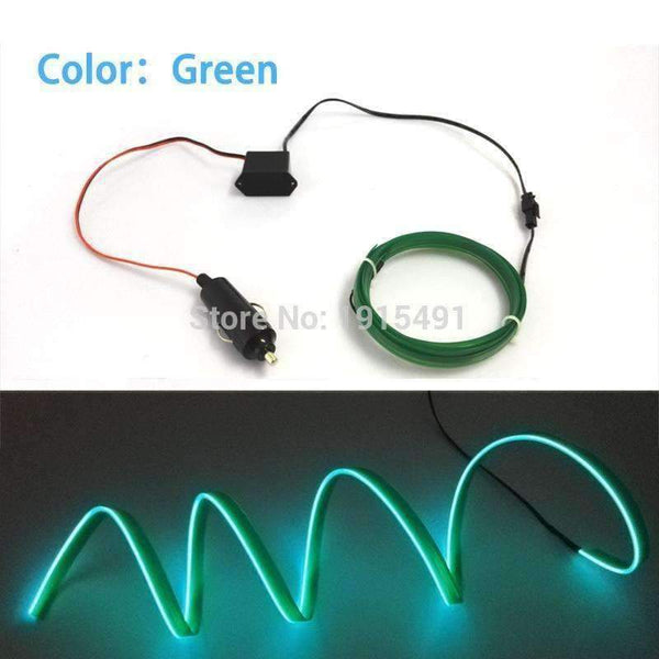 Planet Gates Citronovo zelená / 1 metr Vysoce kvalitní DC-12V měnič + 10barevný LED pásek Neonové světlo 1/2/3/4/5 metrů 2.3mm-sukně EL drátěné lano pro vánoční dekorace