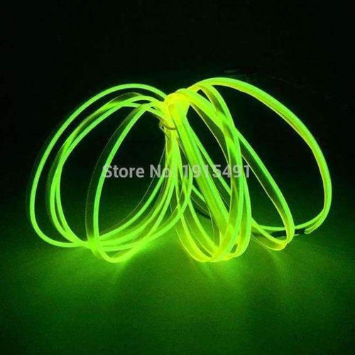 Planet Gates Citronovo zelená / 1 metr Vysoce kvalitní DC-12V měnič + 10barevný LED pásek Neonové světlo 1/2/3/4/5 metrů 2.3mm-sukně EL drátěné lano pro vánoční dekorace