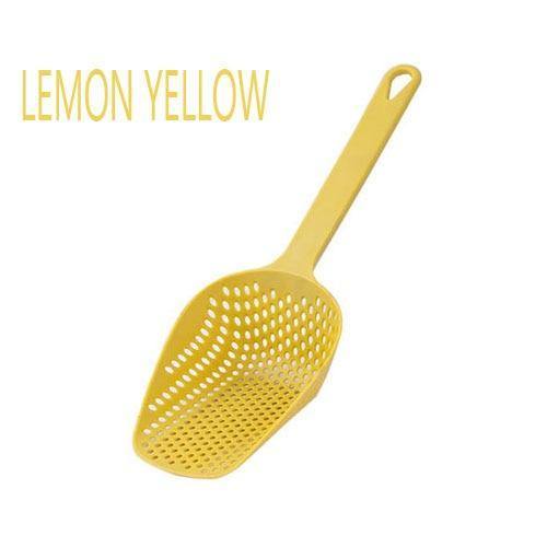 Planet Gates LEMON YELLOW Vegetable Strainer Cooking Shovels Vegetable French Fries Strainer Scoop Nylon Spoon Large Colander Soup Filter Kitchen Tools