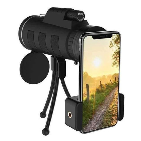 Planet Gates Lens for phone 40X60 Zoom for Smartphone Monocular Telescope Scope Camera Camping Hiking Fishing with Compass Phone Clip Tripod
