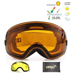 Planet Gates Lens orange Ski Goggles Double Lens UV400 Anti Fog Unisex Snowboard Ski Glasses With Night Vision Ski Lens Snow Eyewear Adult
