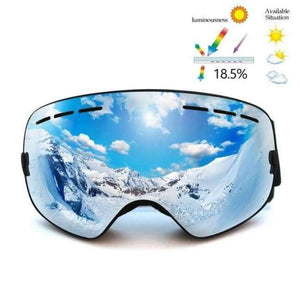 Planet Gates lens silver Ski Goggles Double Lens UV400 Anti Fog Unisex Snowboard Ski Glasses With Night Vision Ski Lens Snow Eyewear Adult