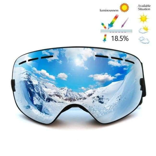 Planet Gates lens silver Ski Goggles Double Lens UV400 Anti Fog Unisex Snowboard Ski Glasses With Night Vision Ski Lens Snow Eyewear Adult