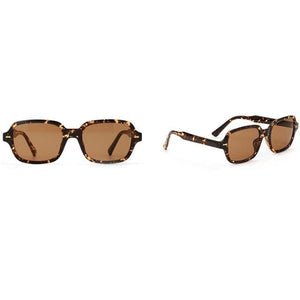 Planet Gates Leopard-Brown Fashion Unisex Square Sunglasses Men Women Fashion Small Frame Yellow Sunglasses Female Retro Rivet Glasses UV400 O403