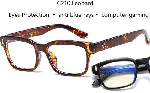 Planet Gates Leopard-Clear Anti Blue Rays Computer Glasses Men Blue Light Gaming Glasses Protection Myopia