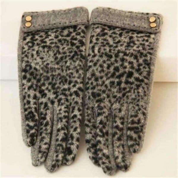 Planet Gates leopard grey / One Size 2018 Autumn Winter Women Knitted Wool Gloves Touch Screen Leopard Solid Color Keep Warm Five Fingers Elegant Lady Glove T166