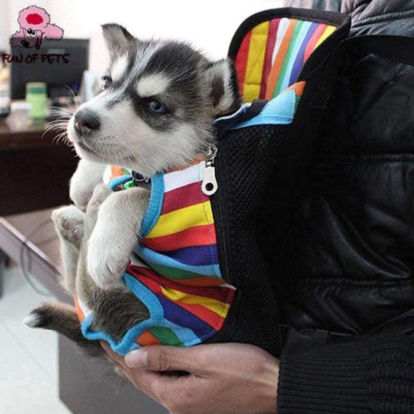 Planet Gates Leopard / S Pet Travel Bag Cat Carrier Bag for Small Dogs Pet Weight 0-10kg Five Holes Backpack Front Chest Backpack  Rainbow