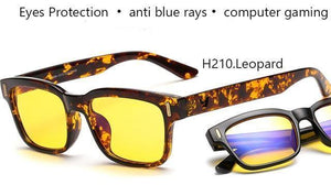 Planet Gates Leopard-Yellow Anti Blue Rays Computer Glasses Men Blue Light Gaming Glasses Protection Myopia