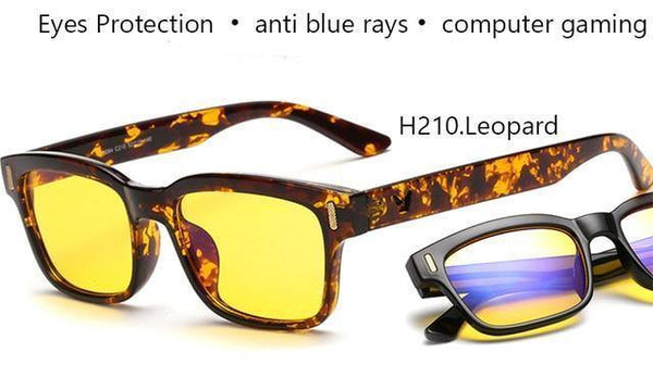 Planet Gates Leopard-Yellow Anti Blue Rays Computer Glasses Men Blue Light Gaming Glasses Protection Myopia