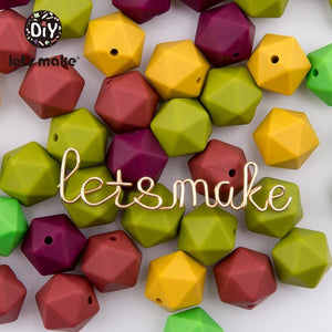 Planet Gates Let's Make 10pc 14mm Silicone Beads Hexagon Bpa Free Silicone Teether Diy Teething Toy Baby Chewable Accessories Baby Teether