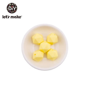 Planet Gates Let's Make 10pc 14mm Silicone Beads Hexagon Bpa Free Silicone Teether Diy Teething Toy Baby Chewable Accessories Baby Teether