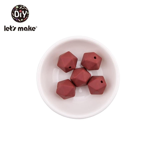 Planet Gates Let's Make 10pc 14mm Silicone Beads Hexagon Bpa Free Silicone Teether Diy Teething Toy Baby Chewable Accessories Baby Teether