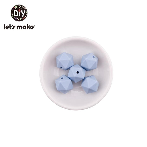 Planet Gates Let's Make 10pc 14mm Silicone Beads Hexagon Bpa Free Silicone Teether Diy Teething Toy Baby Chewable Accessories Baby Teether