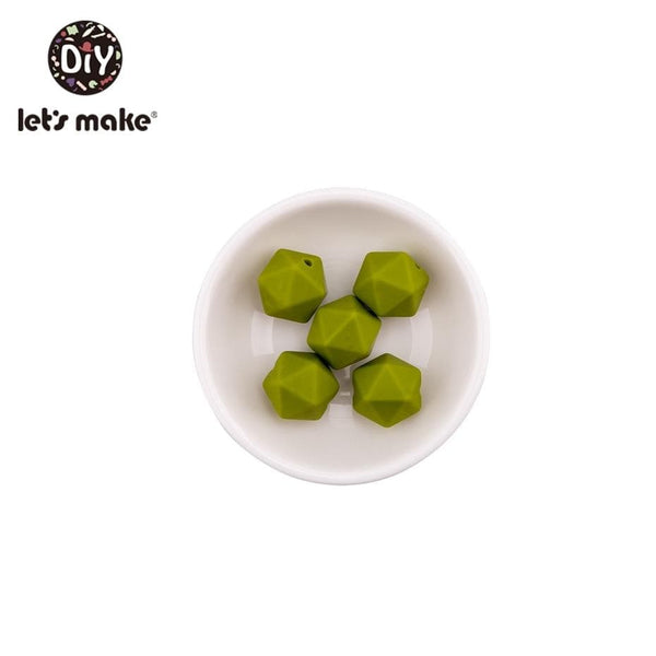 Planet Gates Let's Make 10pc 14mm Silicone Beads Hexagon Bpa Free Silicone Teether Diy Teething Toy Baby Chewable Accessories Baby Teether