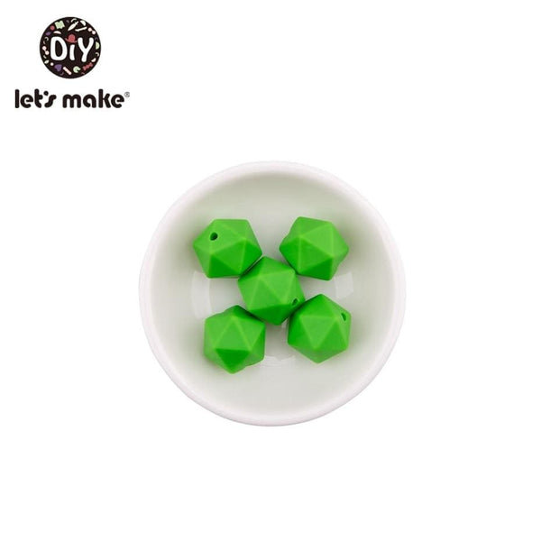 Planet Gates Let's Make 10pc 14mm Silicone Beads Hexagon Bpa Free Silicone Teether Diy Teething Toy Baby Chewable Accessories Baby Teether