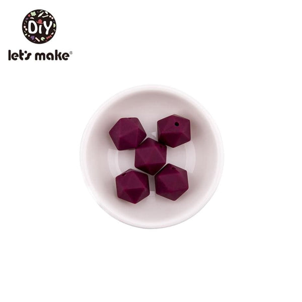 Planet Gates Let's Make 10pc 14mm Silicone Beads Hexagon Bpa Free Silicone Teether Diy Teething Toy Baby Chewable Accessories Baby Teether
