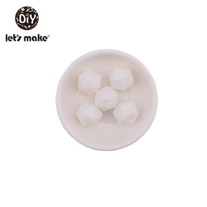 Planet Gates Let's Make 10pc 14mm Silicone Beads Hexagon Bpa Free Silicone Teether Diy Teething Toy Baby Chewable Accessories Baby Teether