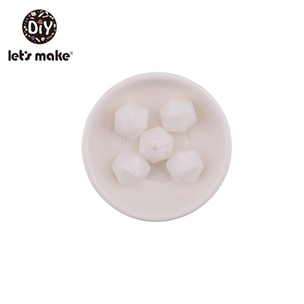Planet Gates Let's Make 10pc 14mm Silicone Beads Hexagon Bpa Free Silicone Teether Diy Teething Toy Baby Chewable Accessories Baby Teether