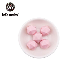 Planet Gates Let's Make 10pc 14mm Silicone Beads Hexagon Bpa Free Silicone Teether Diy Teething Toy Baby Chewable Accessories Baby Teether