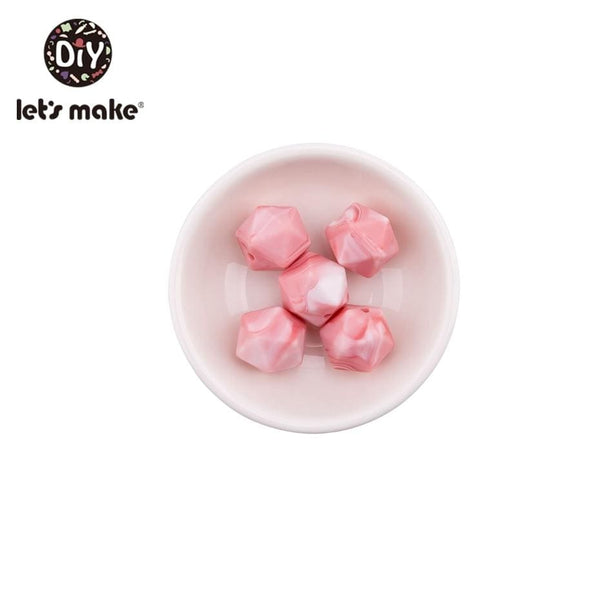 Planet Gates Let's Make 10pc 14mm Silicone Beads Hexagon Bpa Free Silicone Teether Diy Teething Toy Baby Chewable Accessories Baby Teether
