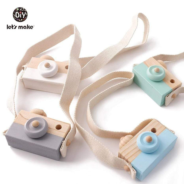 Planet Gates Let'S Make 1Pc Wooden Baby Toys Fashion Camera Wood Pendants Montessori Toys For Kids Wooden Diy Present Nursing Gift Baby Block