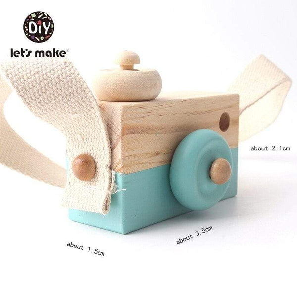 Planet Gates Let'S Make 1Pc Wooden Baby Toys Fashion Camera Wood Pendants Montessori Toys For Kids Wooden Diy Present Nursing Gift Baby Block