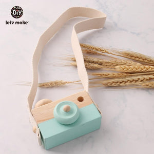 Planet Gates Let'S Make 1Pc Wooden Baby Toys Fashion Camera Wood Pendants Montessori Toys For Kids Wooden Diy Present Nursing Gift Baby Block