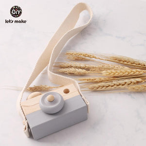 Planet Gates Let'S Make 1Pc Wooden Baby Toys Fashion Camera Wood Pendants Montessori Toys For Kids Wooden Diy Present Nursing Gift Baby Block