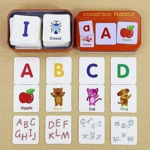 Planet Gates letter apple / Russian Federation Baby Toys Montessori wooden Cognitive Pair Puzzle Card Toy For Kids Learning Education Vehicle/Fruit/Animal/Life Set Puzzle Gift