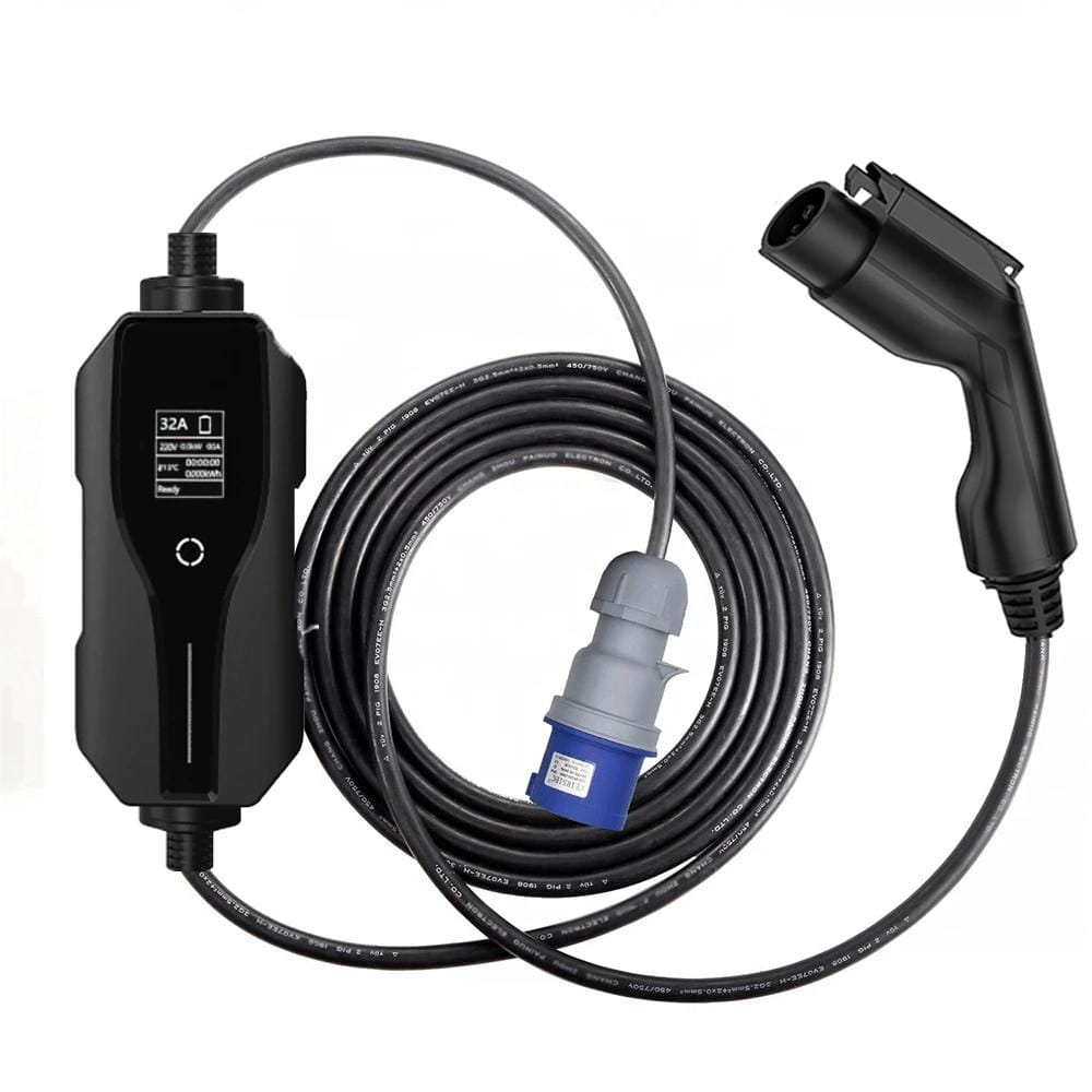 Planet Gates Level 2 EV Charger Portable Electric Car Charging Box 16A 24A 32A Adjustable  with Type 1 J1772 Plug Cee Outlet Standard