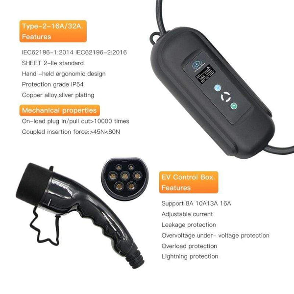Planet Gates Level 2 EV Charger Type 2 16A CEE Plug 11kw  EV Charging Cable for Electr Car Charger Station honda car charger free shipping