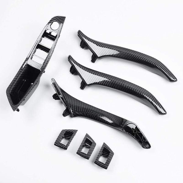 Planet Gates LHD RHD Interior Door Carbon Fiber Armrest Pull Handle Assembly Replacement For BMW 5 Series F10 F11 520i 523i 525i 528i 535i