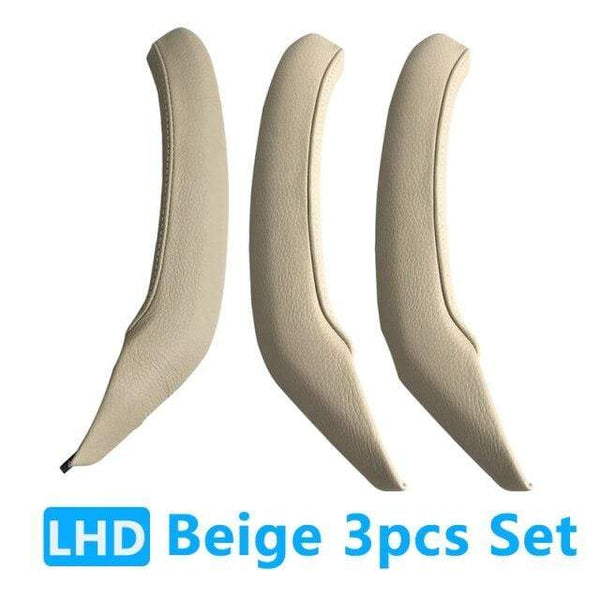 Planet Gates LHD Set Beige Car Interior Passenger Door Left Right Pull Handle Leather Cover Replacement For BMW X3 X4 F25 F26 2010-2016