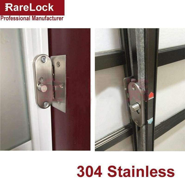 Planet Gates LHX Christmas Supplies Stainless Latch Sliding Door Lock for Bedroom Toilet Bathroom Security Furniture Hardware Bolt DIY