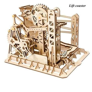 Planet Gates Lift coaster / China Robotime 8 Kinds DIY Gear Drive Wooden Mechanical Model Building Kits Assembly Toy Gift for Children Teens Adult LGLK