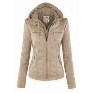 Planet Gates light apricot / S Gothic faux leather Jacket Women hoodies Winter Autumn Motorcycle Jacket Black Outerwear faux leather PU Jacket 2018 Coat HOT