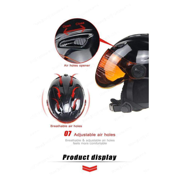 Planet Gates light black / 58-60cm Ski Helmet With Goggles Snowboard Helmet Men/Women/Kids Snowmobile Motorcycle Skis/Sled Mask Winter Snow Warm Fleece