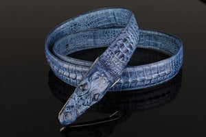 Planet Gates Light Blue / 105cm Mens Belts Luxury cow Leather Designer Belt Men High Quality Luxury Crocodile Cinturones Hombre